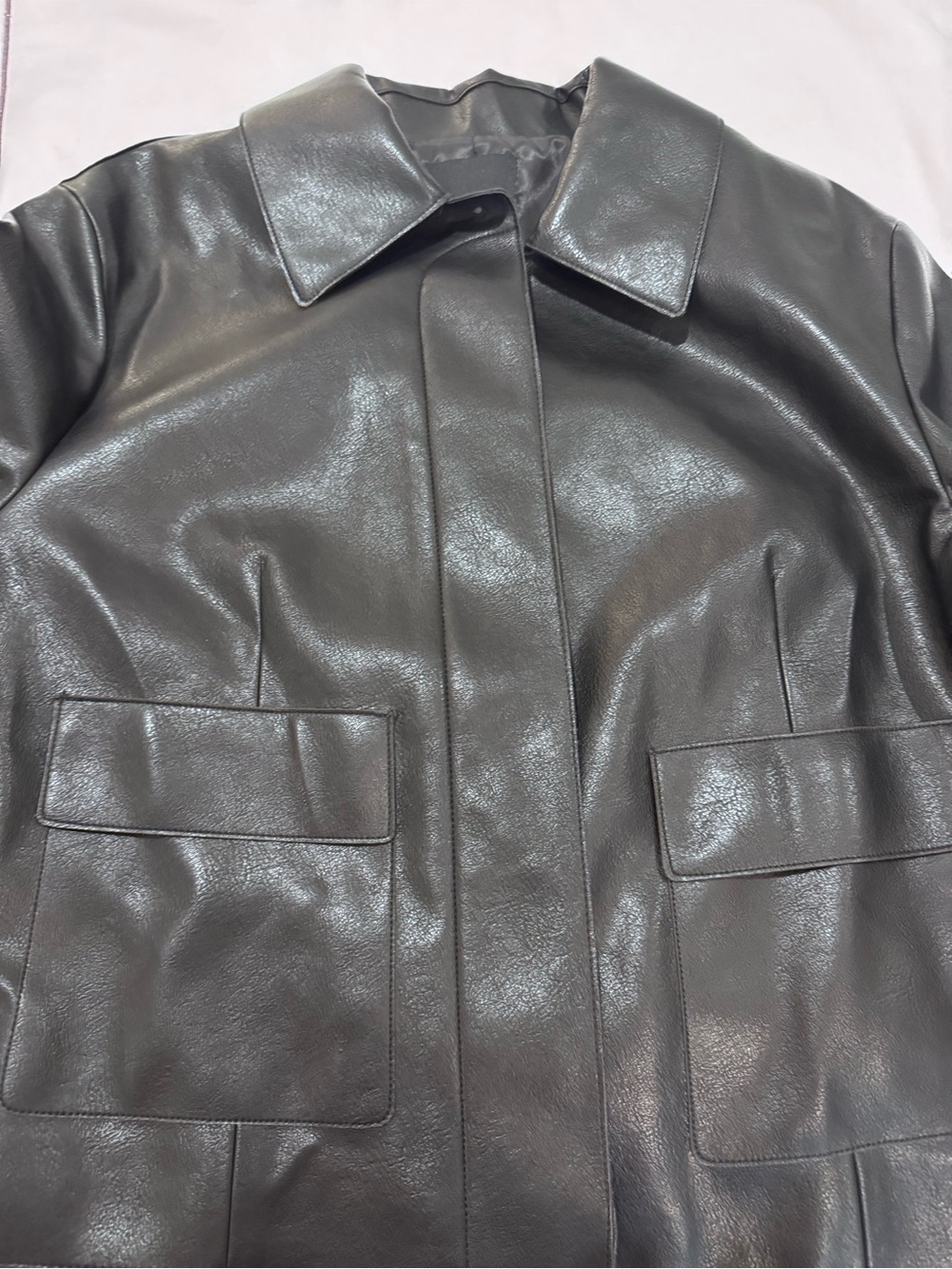 Mango nwt black vegan/faux leather jacket xxl